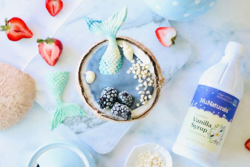 NuNaturals Vanilla Syrup with Mermaid Nice Cream Bowl