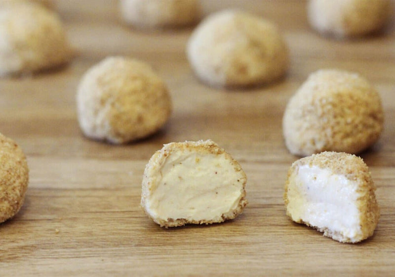 No-Bake Keto Cinnamon Pecan Pumpkin Cheesecake Bites