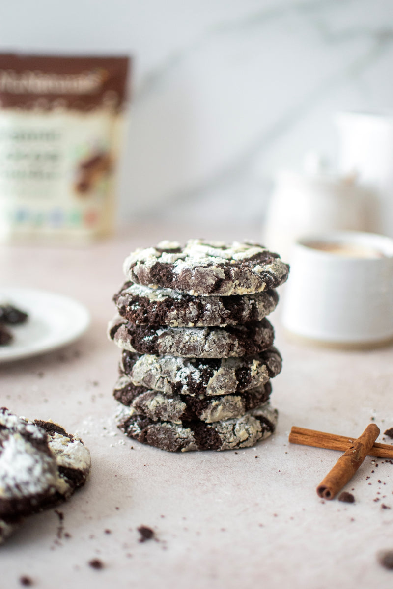 Chocolate Crinkle Cookie Stack