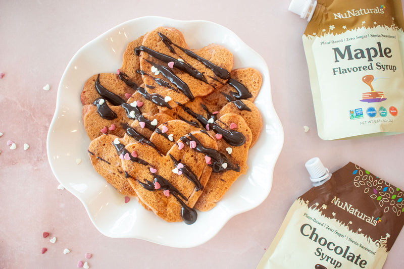 Sugar Free Pink Heart Pancakes