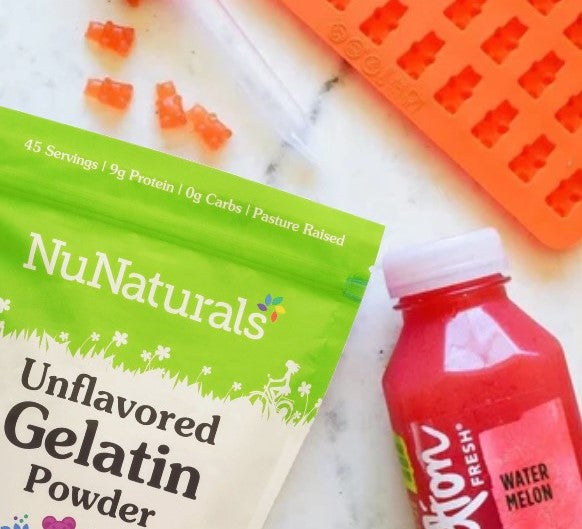 Sugar free gummy bears with fruit juice