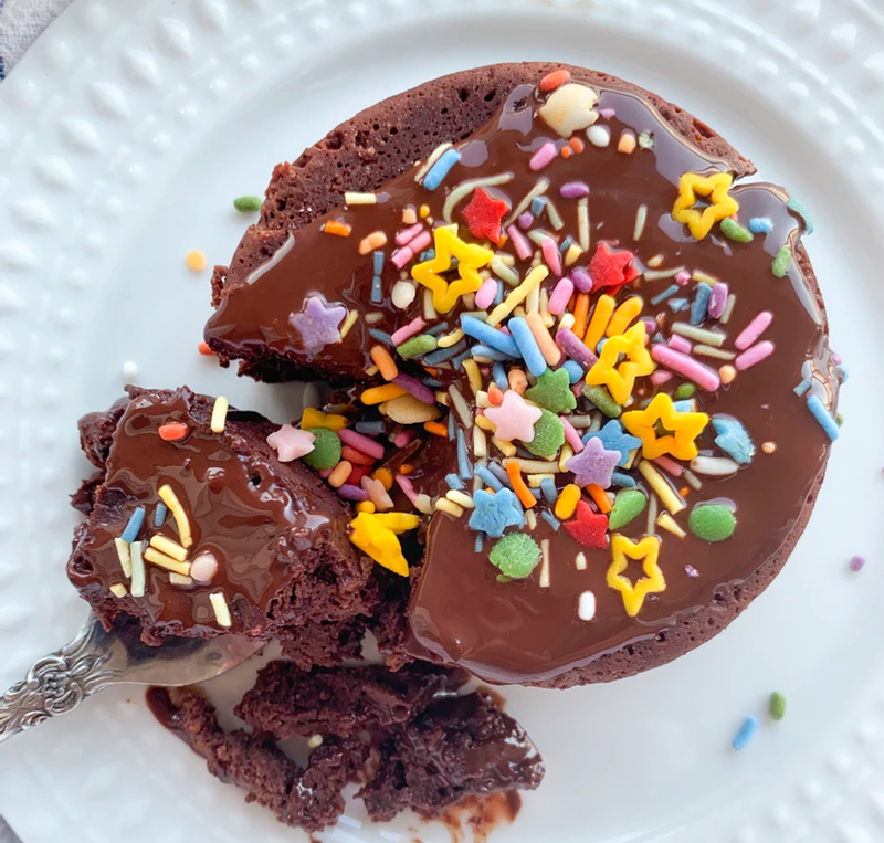 Salted Dark Chocolate Olive Oil Cake (For Two)