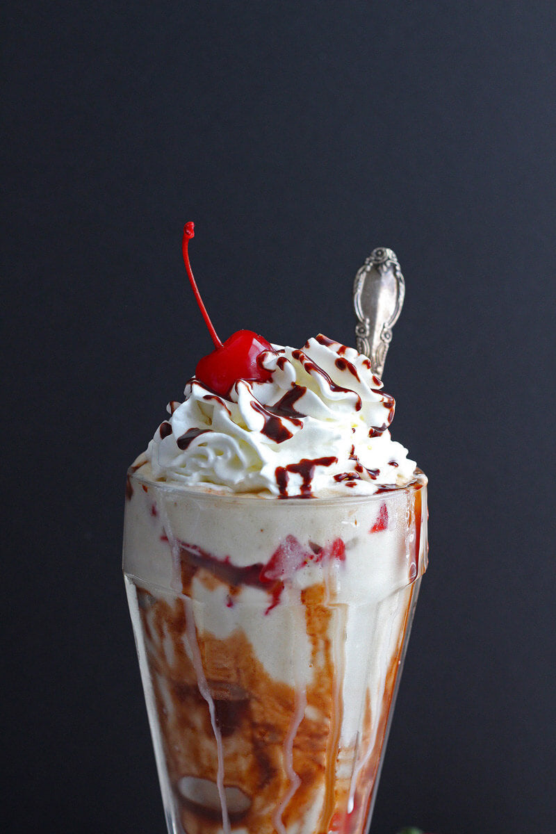 Vegan Banana Split Milkshake