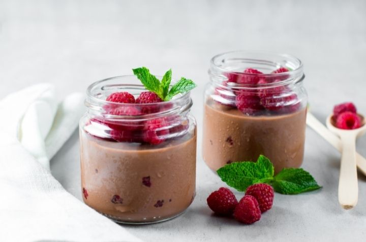 Raspberry chocolate mousse