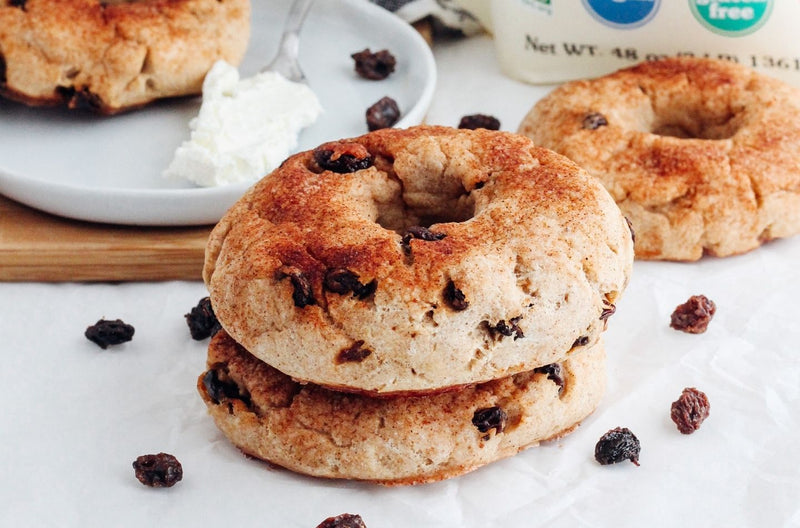 Cinnamon Raisin bagels with NuNaturals Monk Fruit Sweetener