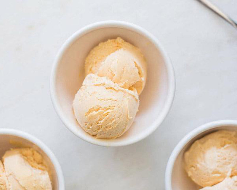 Pumpkin Spice Ice Cream in white bowls