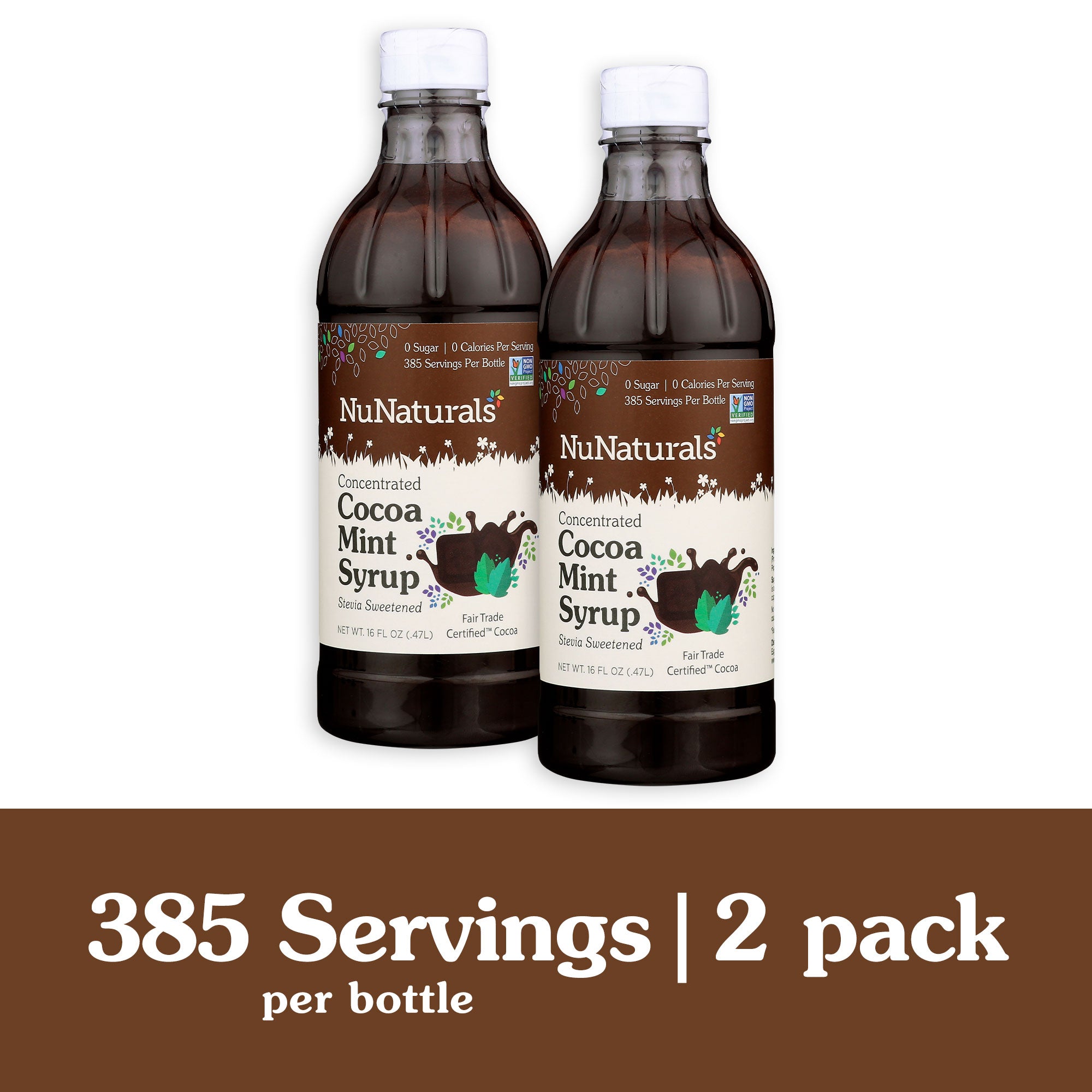 Stevia Cocoa Mint Syrup 2 Pack Servings Per Bottle