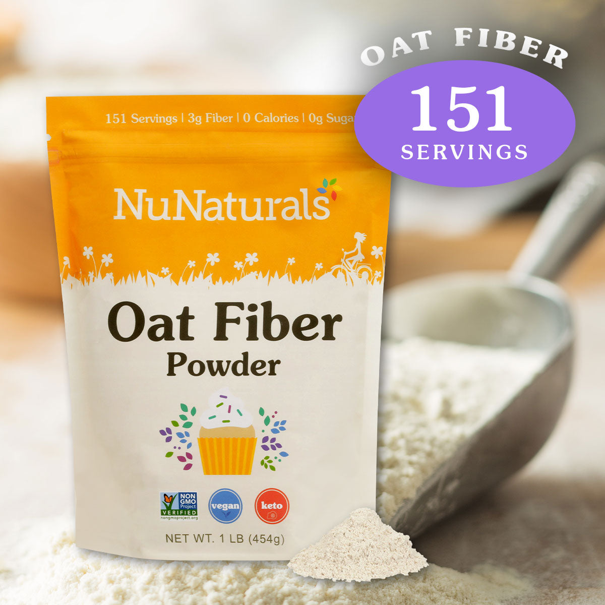 1 pound NuNaturals Oat Fiber