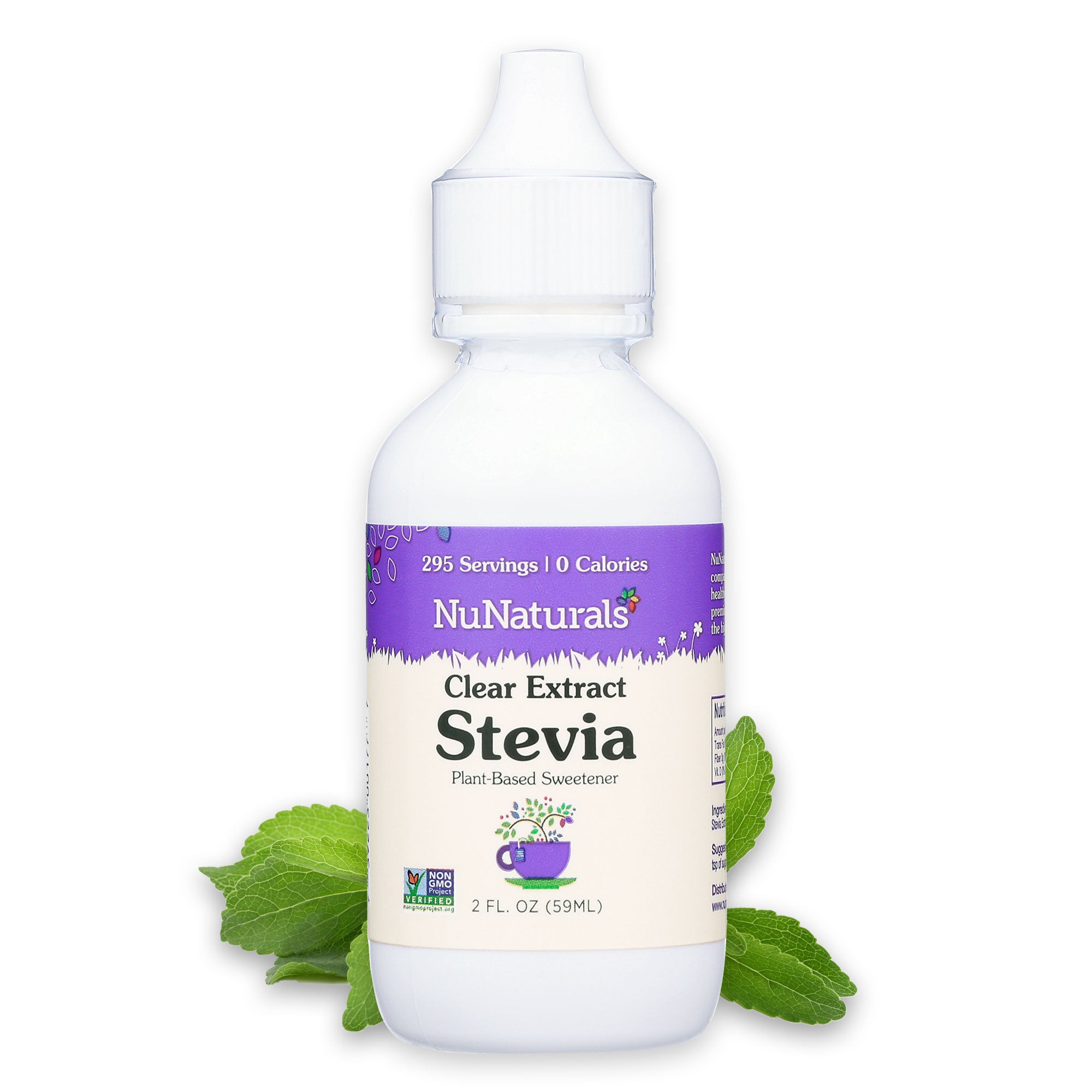 NuNaturals Clear Extract Stevia Plastic Bottle