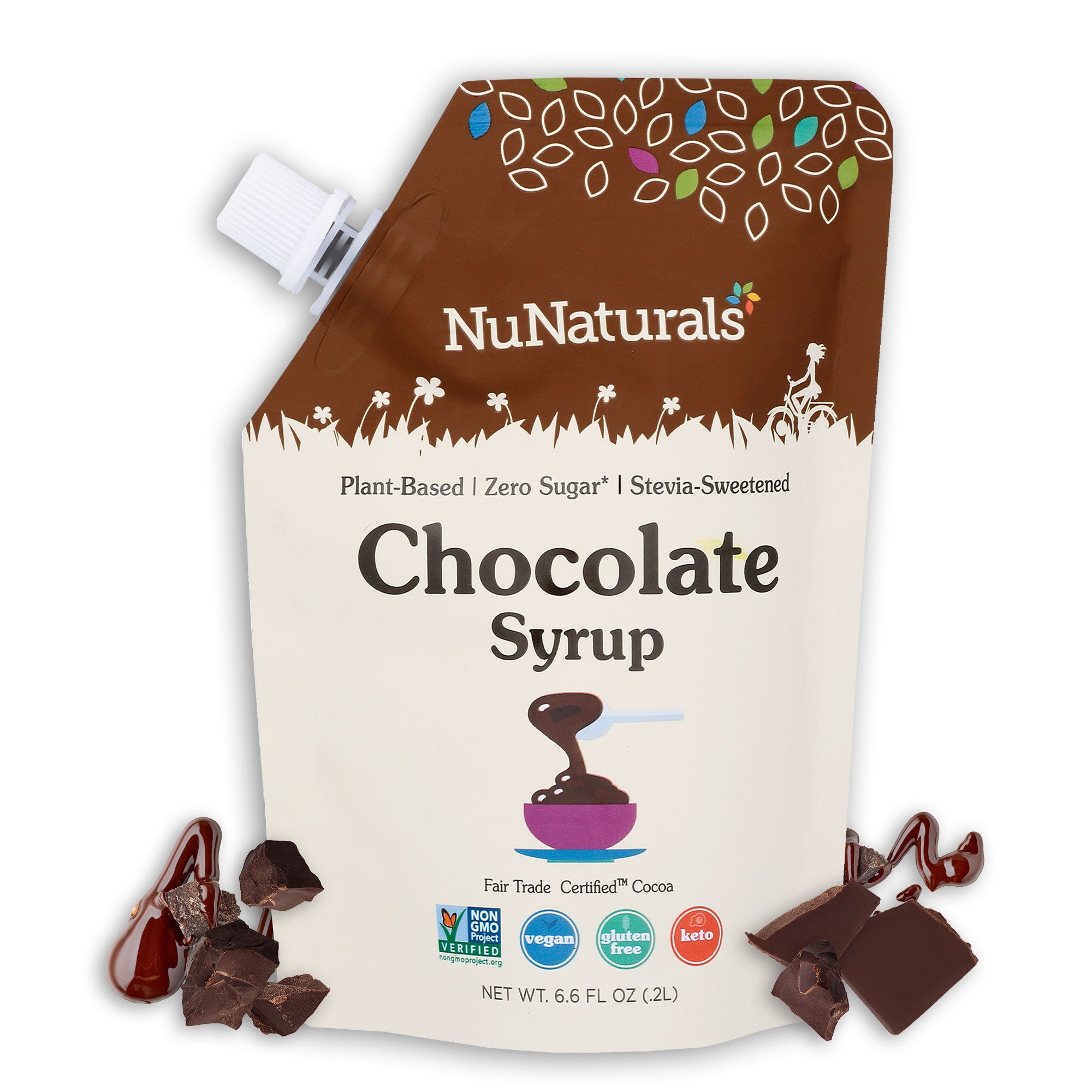 NuNaturals Stevia Chocolate Syrup Front