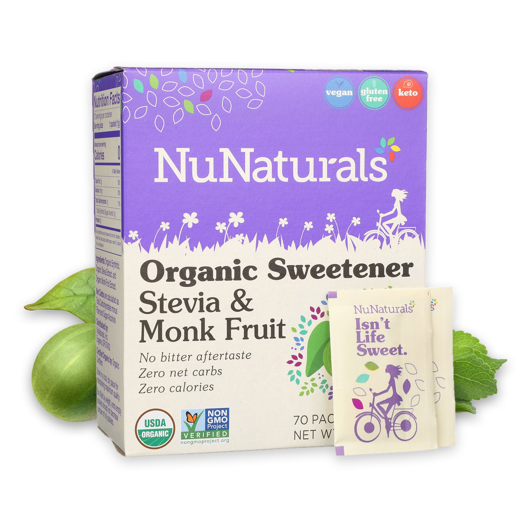 Organic Sweetener Stevia & Monk Fruit Packets